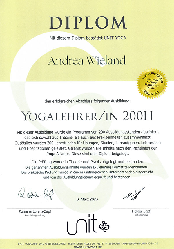 Andrea Wieland Ayurveda-Yogalehrerin