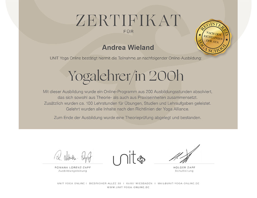 Andrea Wieland Ayurveda-Yogalehrerin