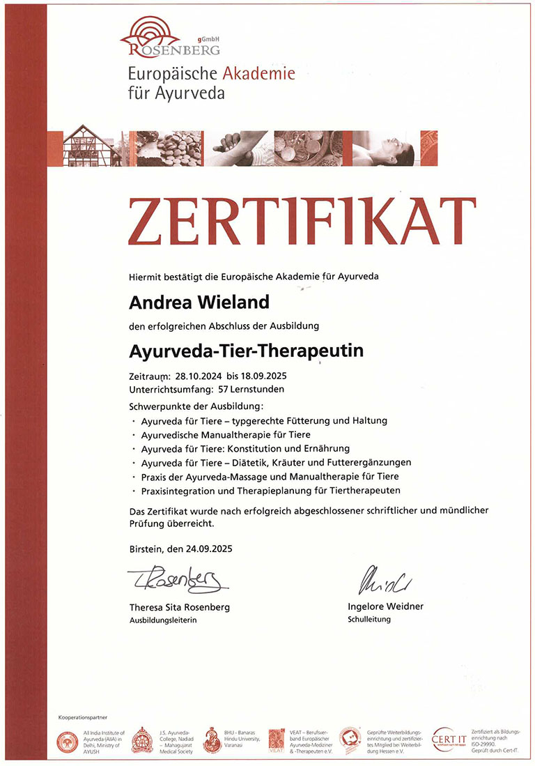 Andrea Wieland Ayurveda-Tier-Therapeutin